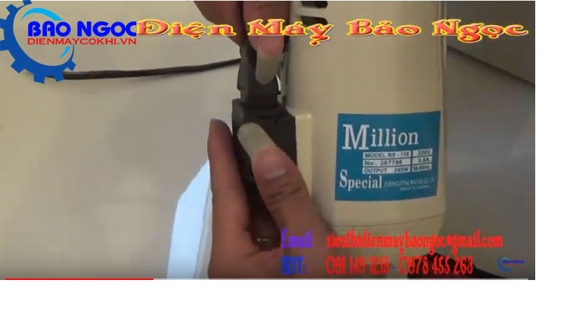 Lắp dây điện máy cắt vải cầm tay Million 100 (Đài Loan)