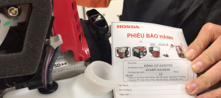 giấy bảo hành chính hãng Honda