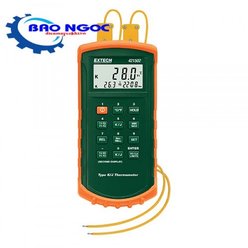 Máy đo nhiệt độ tiếp xúc 2 kênh có cảnh báo âm thanh Extech - 421502